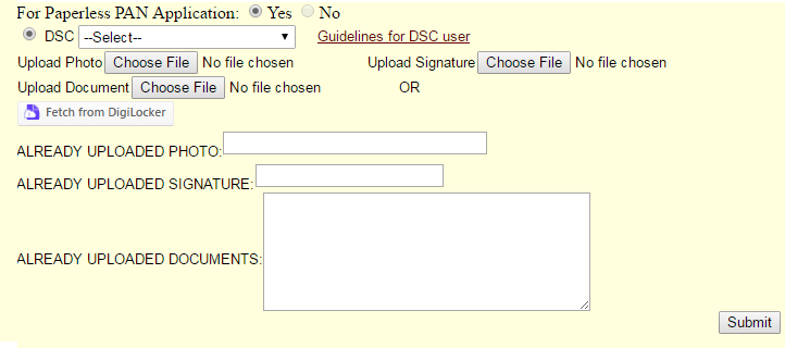 Paperless PAN Application for Father's Name Change