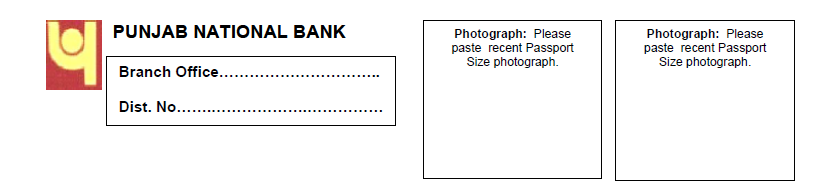 Paste Photograph in PNB Account Opening Form