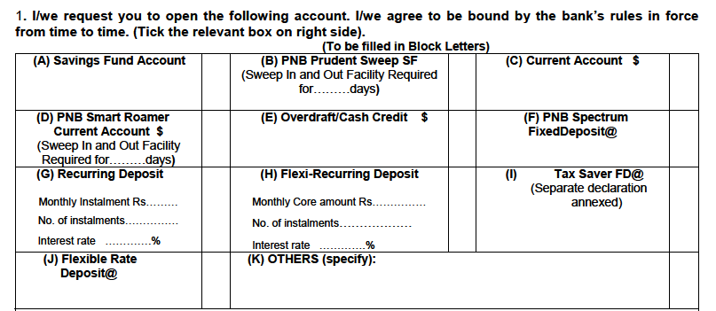 Select the PNB Account to Open