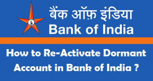 Reactivate Dormant Account in Bank of India