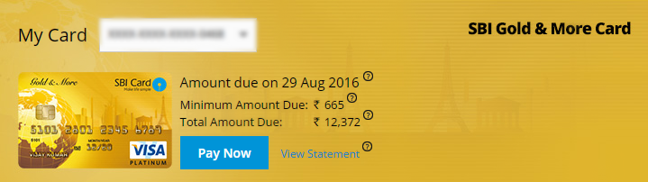 Check SBI Credit Card Due Amount by Website
