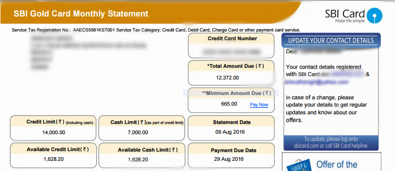 Check SBI Credit Card Limit