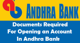 Documents Required for Opening an Account in Andhra Bank