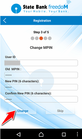 Create New MPIN in SBI Freedom App