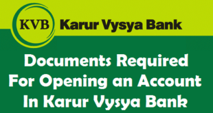 Documents Required for Opening an Account in Karur Vysya Bank