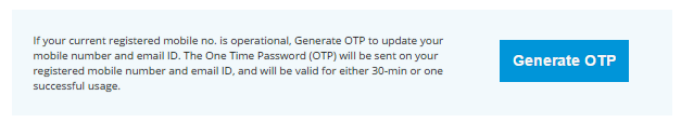 Generate OTP to Change Email Address in SBI Credit Card