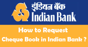 How to Request Cheque Book in Indian Bank