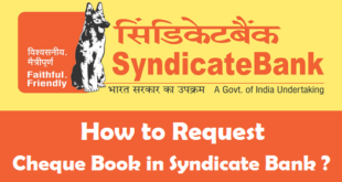 How to Request Cheque Book in Syndicate Bank