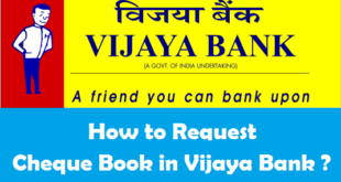 How to Request Cheque Book in Vijaya Bank