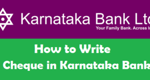How to Write a Cheque in Karnataka Bank