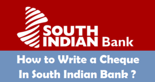 How to Write a Cheque in South Indian Bank