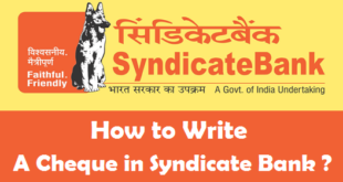 How to Write a Cheque in Syndicate Bank