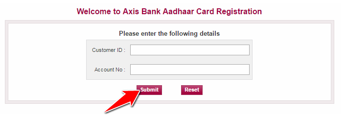 Axis Bank Aadhaar Card Registration