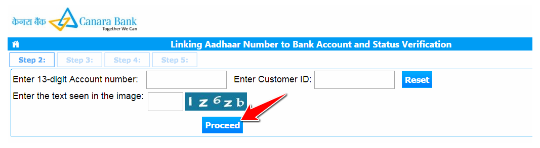 Linking Aadhaar Number to Canara Bank Account
